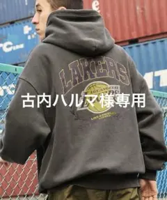 NBA 別注 ロゴ刺繍 ビッグシルエットプルオーバーパーカー レイカーズ