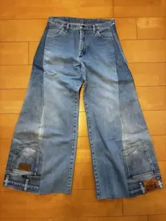 Wrangler ワイドレッグ　デニム　ジーンズ　リメイク　品