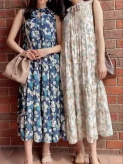 【美品】ポール & ジョー×UNIQLOティアードワンピース（ノースリーブ）