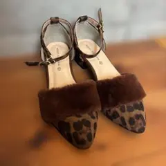 MAJESTIC LEGON レオパード柄 ファー付きパンプス Mサイズのサムネイル