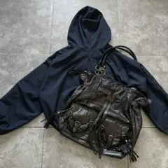 00s gimmick leather shoulder bag Y2K