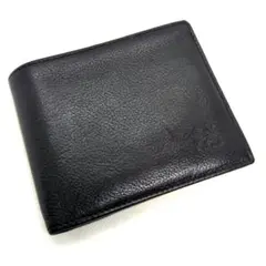 【美品】イルビゾンテ　二つ折り財布　シボ革　バイフォールドウォレット　ブラック