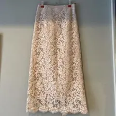 総レース タイトスカート ロング丈 ピンクのサムネイル