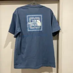 ノースフェイス　バンダナスクエアロゴT 水色　Mサイズ