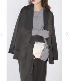 BONJOUR SAGAN 杢調シングルテーラードジャケット　チャコールグレー