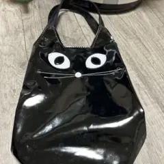 猫の顔デザイン トートバッグ 黒色