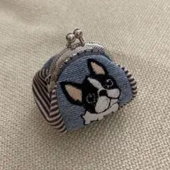 ころんと可愛いがま口コインケース　フレブル刺繍　小銭入れ　がま口財布のサムネイル