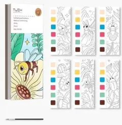 子供用 ぬりえ本 3 冊セット 絵の具付き 動物 お花柄 おまかせ発送知育玩具