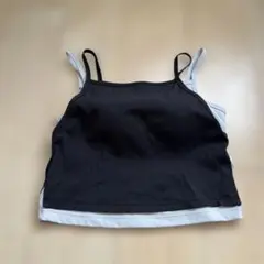 【訳あり】SUKALA リブコンビショートタンクトップ　ブラック Sサイズ
