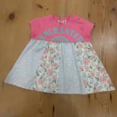 ラグマート ワンピース チュニック 花柄 ピンク 80cm