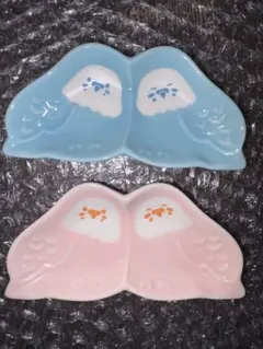 セリア　お皿　豆皿　2枚セット 小鳥のサムネイル