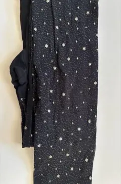 タビオ　タイツ　星柄　シルバーラメ　黒