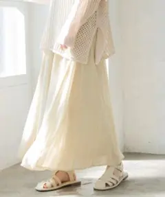 crispフラワーシフォンフレアスカート[c2R3003]