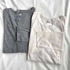 GU ＊ ソフトシアークルーネックT 2枚セット