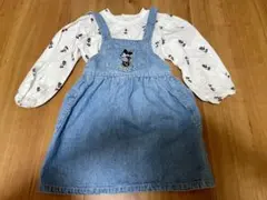 ミニーマウス　ブラウス　ジャンパースカート　プティマイン　2点セット