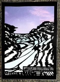 【風景画】浜野浦の棚田の切り絵