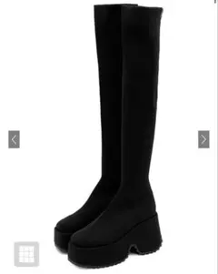 GRL ストレッチニット厚底ロングブーツ[zr1194]