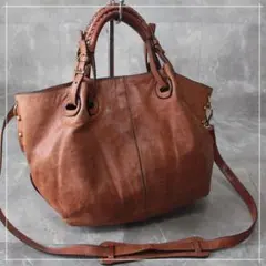 イタリア製　ANDREA MABIANI 本革鞄　ブラウン 美品 アンドレア マビアーニ ANDREA MABIANI バッグ ミニ ハンドバッグ