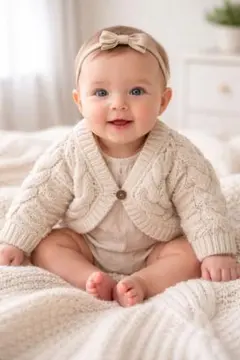 プティマイン ベビー ニットカーディガン