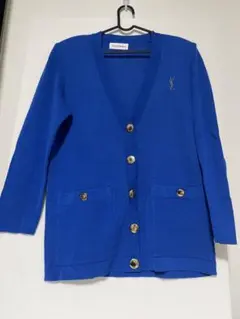 Yves Saint Laurentヴィンテージ カーディガン金ボタン ブルー