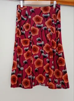 ARTISAN アルチザン　花柄スカート　ボルドー　赤紫　ペチコート付き
