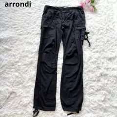 アロンディ　arrondi カーゴパンツ 黒 綿100% 裾絞り【L】ストリート