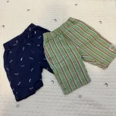 半ズボン2枚セット 100cm ネイビー・ストライプ