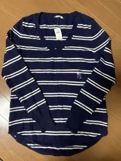 【新品未使用】ギャップ　GAP ストライプ 長袖セーター　S ネイビー