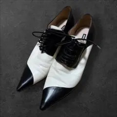 GIORGIO ARMANI バイカラー レースアップ パンプス 37のサムネイル