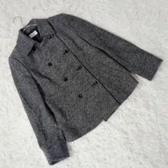 【アリスバーリー】 (11号) ダブルブレストピーコート グレー系 アンゴラ混