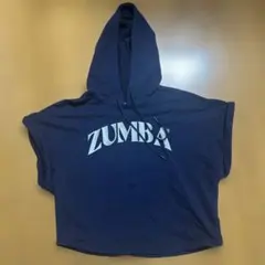 ZUMBA フード付きクロップドスウェット ネイビー