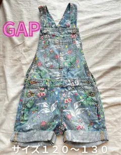 GAP 花柄デニムオーバーオールショートパンツ 6