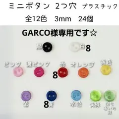 GARCO様専用　ミニボタン 2つ穴　プラスチック 3mm 合計24個