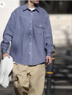 ストライプオーバーサイズシャツ