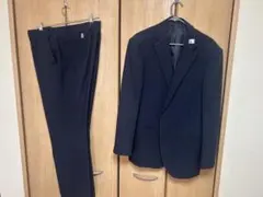 ① ダークブルー　紺　ストライプ ビジネススーツ セットBB6