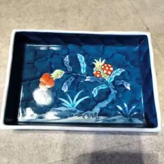 有田焼 色鍋島 鍋島焼 青山窯 柘榴絵付 伊万里焼 四角皿