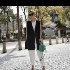 美品　ジプソフィア gypsohila ロングジレ　ベスト　グレー　セレモニー