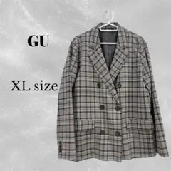 GU チェック柄ダブルブレストジャケット