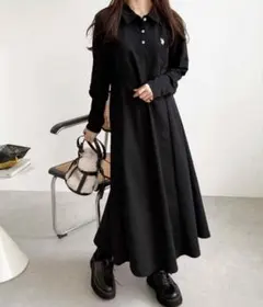 U.S. POLO ASSN. ポロ襟ロングワンピース