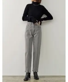 Re：EDIT センタースリットリサイクルデニム L グレー