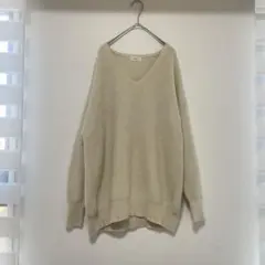 IENA ウォッシャブルラクーンVネックプルオーバー