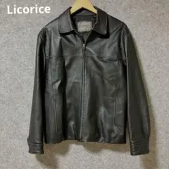 Licorice 黒のラムレザージャケットのサムネイル