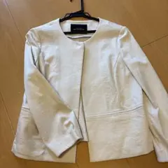 green label relaxingアイボリー ノーカラージャケット