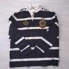 RALPH LAUREN ラガーシャツ ブラック M カジュアル エンブレム - メルカリ