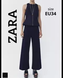 美品✨【ZARA】ZW COLLECTION ハイライズデニムパンツ ブルー