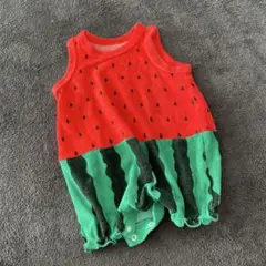 ベビー服スイカ柄ロンパース サイズ70