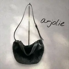 美品【a-jolie】アジョリー ファーバック 2WAY ブラック