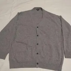 ユニクロ　ラムウールグレー ニットカーディガン　4XL