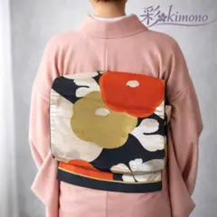 《2B146》＼初心者応援価格／ 袋帯 六通 ゴールド 黒 シルバー 420cm