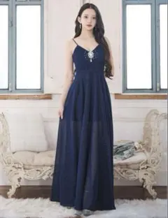 新品タグ付き ジュエルズ JEWELS ロングドレス ネイビー